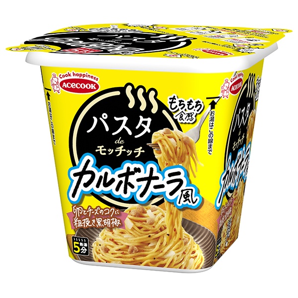エースコック パスタdeモッチッチ カルボナーラ風 96g×12個入|パスタ もちもち カップ麺 インスタント