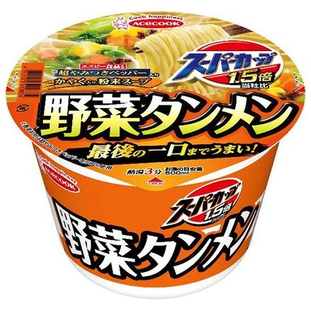 エースコック スーパーカップ1.5倍 野菜タンメン 106g×12個入|スーパーカップ 1.5倍 野菜タンメン カップ麺 大盛り インスタント ガッツリ 食べごたえ 満足