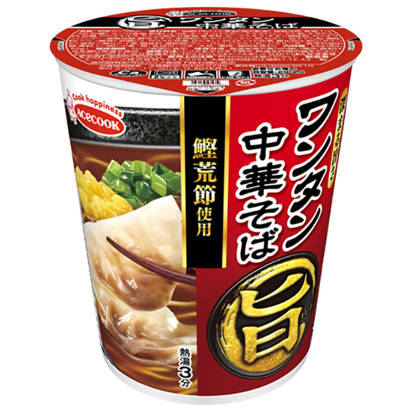 エースコック まる旨 ワンタン中華そば 58g×12個入|インスタント カップ麺 ラーメン 中華