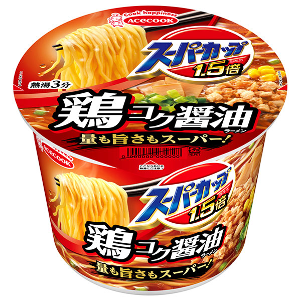 エースコック スーパーカップ1.5倍 しょうゆラーメン 109g×12個入|インスタント食品 即席 カップめん ?油ラーメン