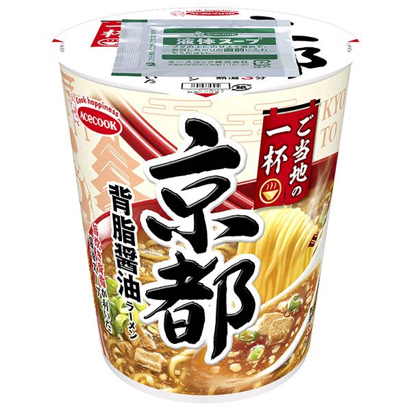 エースコック ご当地の一杯 京都 背脂醤油ラーメン 62g×12個入|インスタント食品 即席 カップ麺 背脂醤油ラーメン