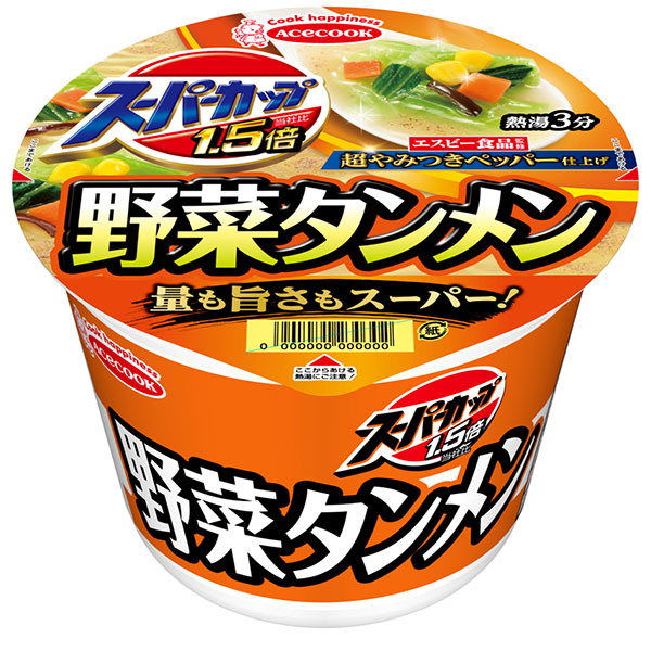 エースコック スーパーカップ1.5倍 野菜タンメン 107g×12個入|インスタント食品 即席 カップめん 野菜