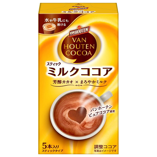 片岡物産 バンホーテン ミルクココア (18g×5本)×30個入|嗜好品 粉末ドリンク スティック 調整ココア