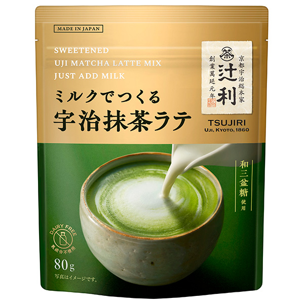 片岡物産 辻利 ミルクでつくる宇治抹茶ラテ 80g×12袋入|嗜好品 粉末ドリンク 抹茶 インスタント