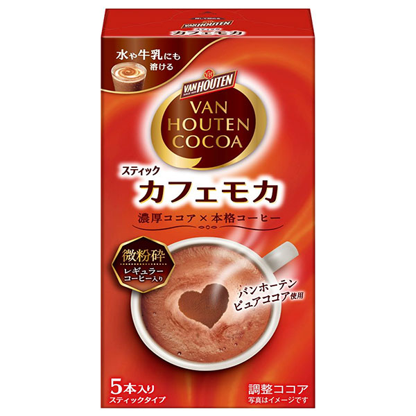 片岡物産 バンホーテン カフェモカ (15g×5本)×6個入|嗜好品 粉末ドリンク スティック 調整ココア
