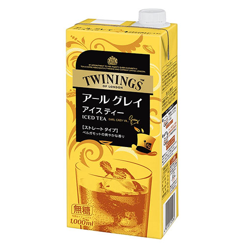 片岡物産 トワイニング アイスティー アールグレイ(無糖) 1000ml紙パック×6本入|ストレートティー アールグレイ 紅茶