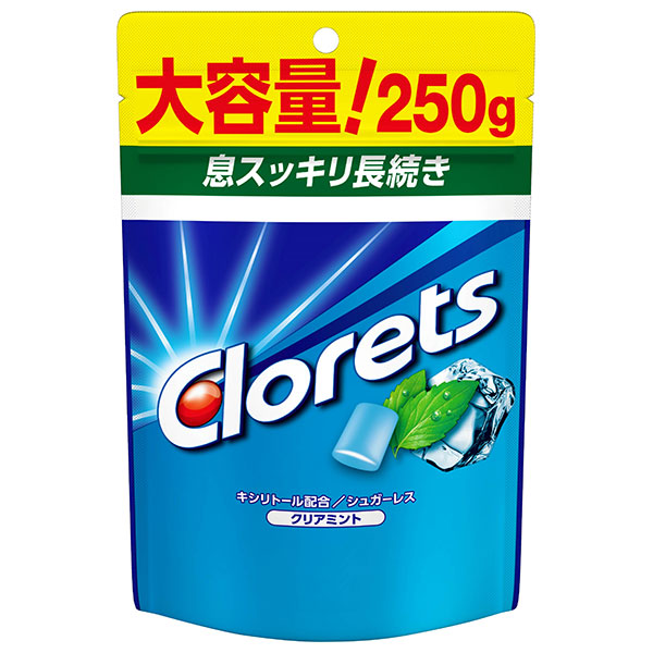 モンデリーズ・ジャパン クロレッツXP クリアミント スタンドパウチ 250g×6袋入|お菓子 ガム パウチ クロレッツ Clorets ミント
