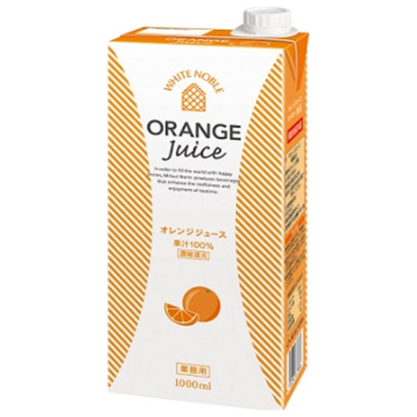 三井農林 ホワイトノーブル オレンジジュース 1000ml紙パック×6本入|業務用 果汁飲料 1L フルーツ みかん