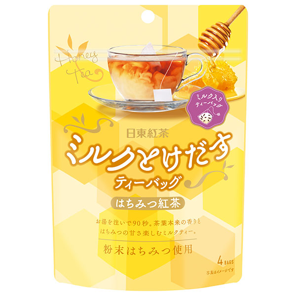 三井農林 日東紅茶 ミルクとけだすティーバッグはちみつ紅茶 7.2g×4袋×24袋入|紅茶 蜂蜜 ミルク クリーミングパウダー