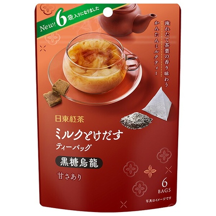 三井農林 日東紅茶 ミルクとけだすティーバッグ 黒糖烏龍 (9.5g×6袋)×24袋入|紅茶 ティーバッグ ウーロン ミルクティー 日東紅茶人気商品 濃厚黒糖ミルクティー