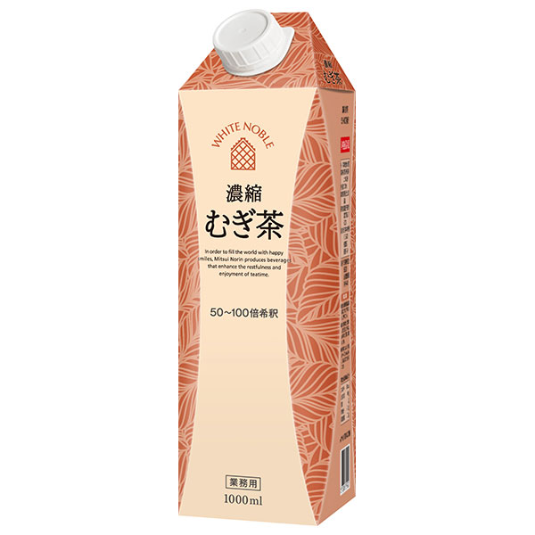三井農林 ホワイトノーブル 濃縮むぎ茶 1L紙パック×6本入|業務用 麦茶 お茶 1000ml 紙パック