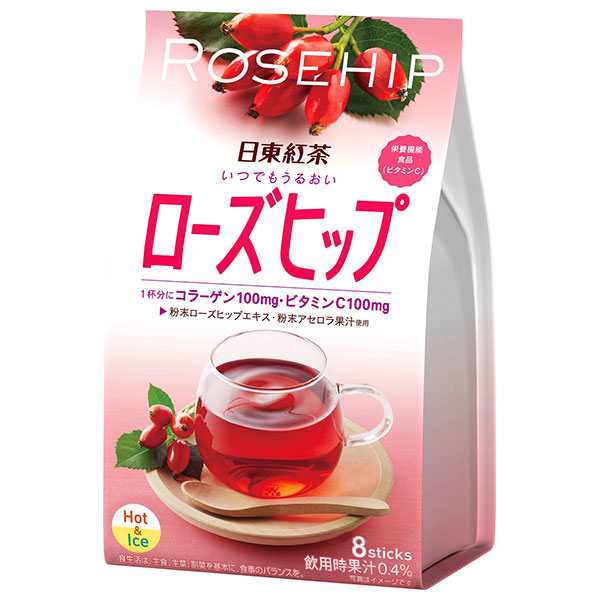 三井農林 日東紅茶 いつでもうるおいローズヒップ (11g×8本)×24(6×4)袋入|ローズヒップティー スティック インスタント 粉末