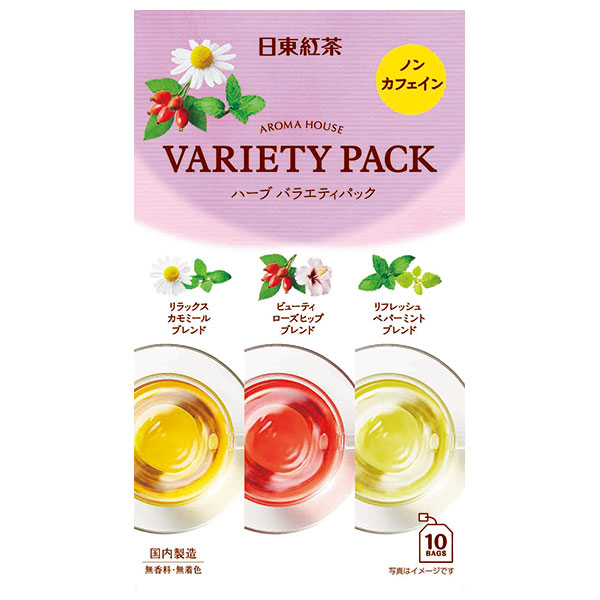 三井農林 日東紅茶 アロマハウス バラエティパック (1.5g×7袋、2g×3袋)×36箱入|嗜好品 紅茶 ティーバッグ ハーブティー ノンカフェイン