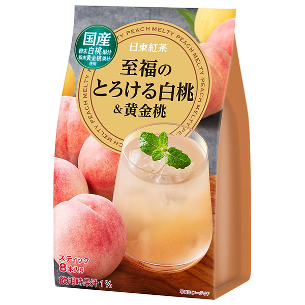 三井農林 日東紅茶 至福のとろける白桃&黄金桃 (11g×8本)×24(6×4)袋入|インスタント 粉末 果汁 桃