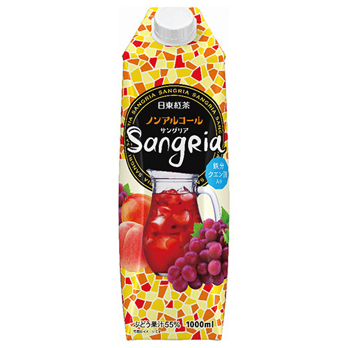 三井農林 日東紅茶 ノンアルコールサングリア 1L紙パック×6本入|ノンアルコール カクテル グレープ