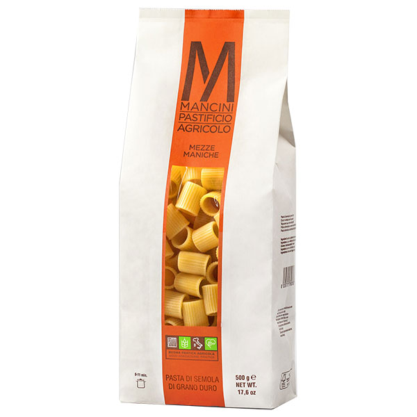 モンテ物産 マンチーニ メッツェマニケ 500g×12袋入|乾麺 マカロニ