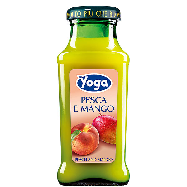 モンテ物産 ヨーガペスカ・エ・マンゴ(ピーチ&マンゴー) 200ml瓶×24本入|果実飲料 瓶 果汁 ピーチ マンゴー