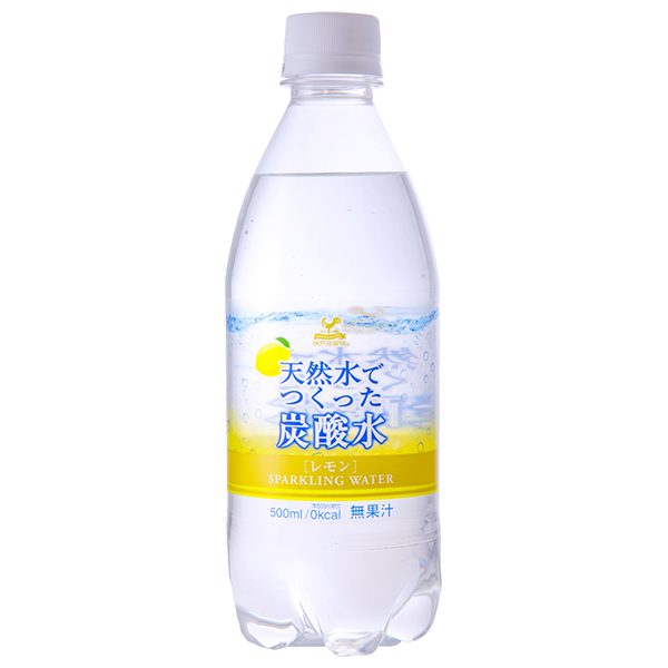 富永貿易 神戸居留地 天然水でつくった炭酸水 レモン 500mlペットボトル×24本入×(2ケース)|炭酸水 天然水 ソーダ レモン 割り材 スパークリング