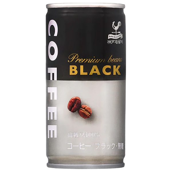 富永貿易 神戸居留地 ブラックコーヒー 185g缶×30本入×(2ケース)|無糖 ブラックコーヒー 珈琲
