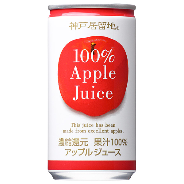 富永貿易 神戸居留地 アップル100% 185g缶×30本入|りんごジュース リンゴジュース アップルジュース 果汁100%