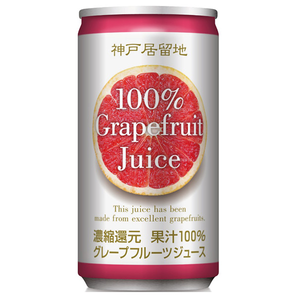 富永貿易 神戸居留地 グレープフルーツ100% 185g缶×30本入|果実飲料 フルーツ 缶 100% 果汁
