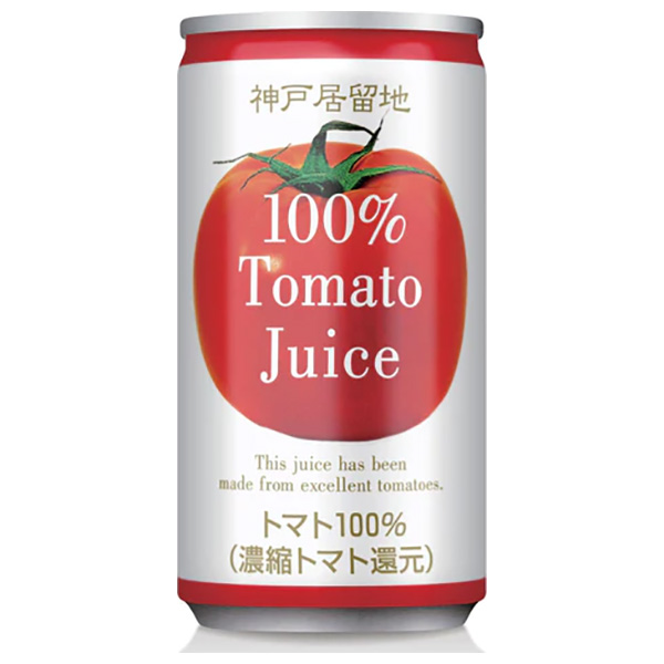 富永貿易 神戸居留地 トマトジュース100%(有塩) 185g缶×30本入|トマトジュース 有塩 とまと リコピン