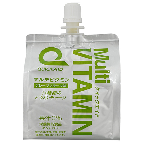 富永貿易 クイックエイド マルチビタミン 180gパウチ×30本入|ゼリー飲料 グレープフルーツ味 ビタミン 栄養機能食品