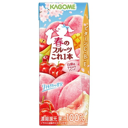 カゴメ 春のフルーツこれ一本 白桃&アセロラブレンド 200ml紙パック×24