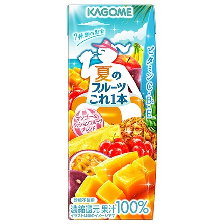 カゴメ 夏のフルーツこれ一本 マンゴー&パッションフルーツブレンド 200ml紙パック×24本入|果実 フルーツ ミックスジュース ジュース