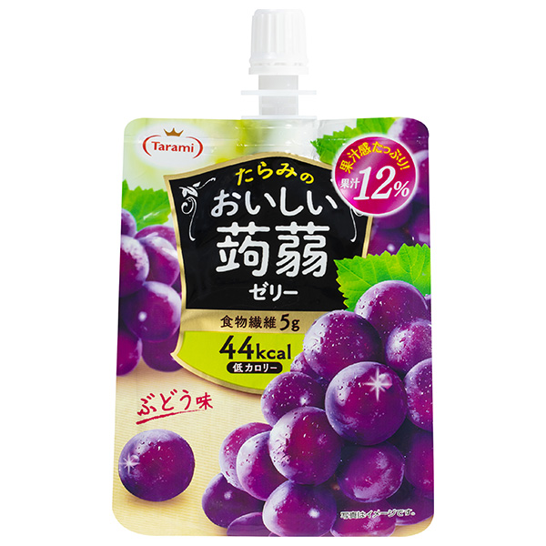 たらみ おいしい蒟蒻ゼリー ぶどう味 150gパウチ×30本入|ゼリー飲料 こんにゃく グレープ パウチ 低カロリー