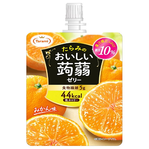 たらみ おいしい蒟蒻ゼリー みかん味 150gパウチ×30本入|ゼリー飲料 こんにゃく みかん パウチ