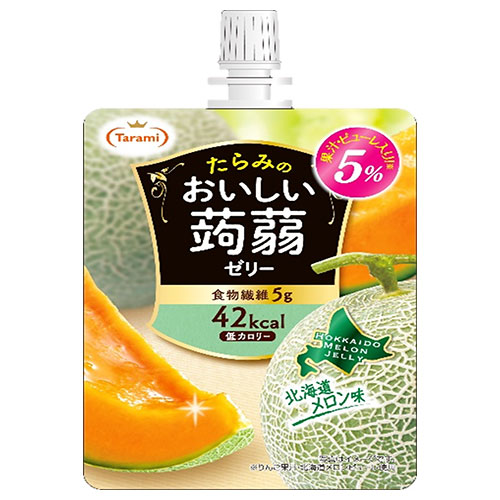 たらみ おいしい蒟蒻ゼリー 北海道メロン味 150gパウチ×30本入|ゼリー飲料 こんにゃく メロン パウチ