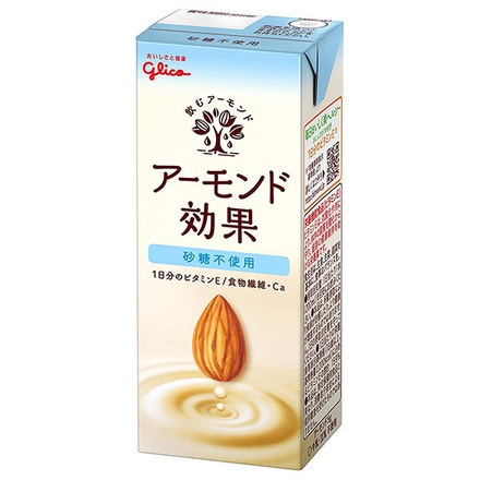 グリコ乳業 アーモンド効果 砂糖不使用 200ml紙パック×24本入×(2ケース)|アーモンド 紙パック 栄養機能食品