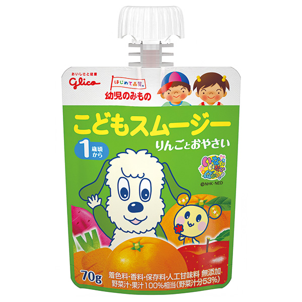 グリコ乳業 幼児のみもの こどもスムージー りんごとおやさい 70gパウチ×6本入|野菜 野菜ミックス 果汁100% 果汁&野菜 パウチ