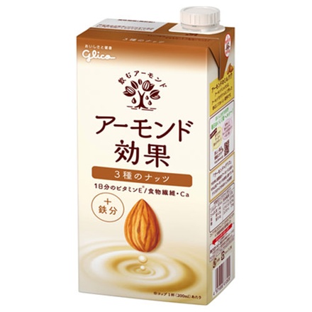 グリコ乳業 アーモンド効果 3種のナッツ 1000ml紙パック×6本入×(2ケース)|アーモンド飲料 栄養機能食品