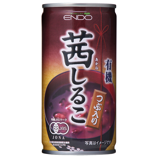 遠藤製餡 有機茜しるこ 190g缶×30本入|おしるこ 缶 有機小豆 オーガニック あずき 有機JAS