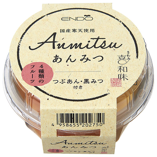 遠藤製餡 喜和味 あんみつ 250g×24(6×4)個入|あんみつ 和菓子 おやつ 寒天 つぶあん 黒蜜 フルーツ
