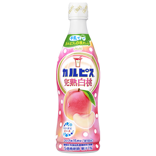 アサヒ飲料 カルピス(CALPIS) 完熟白桃 470mlプラボトル×12本入|希釈用 乳酸菌 乳性 ピーチ 桃 もも