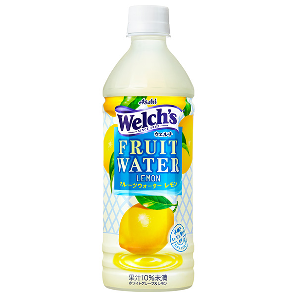アサヒ飲料 Welch's(ウェルチ) FRUIT WATER Lemon(フルーツウォーターレモン) 500mlペットボトル×24本入|れもん 檸檬 果汁飲料