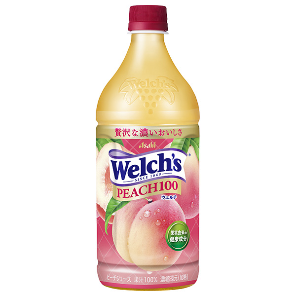 アサヒ飲料 Welch’s(ウェルチ) ピーチ100 800gペットボトル×8本入|果実飲料 ピーチ 桃 もも フルーツ