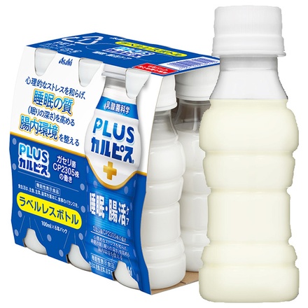 アサヒ飲料 PLUS カルピス 睡眠・腸活サポート(ラベルレスボトル) 100mlペットボトル×30本入|CALPIS 乳酸菌 乳性