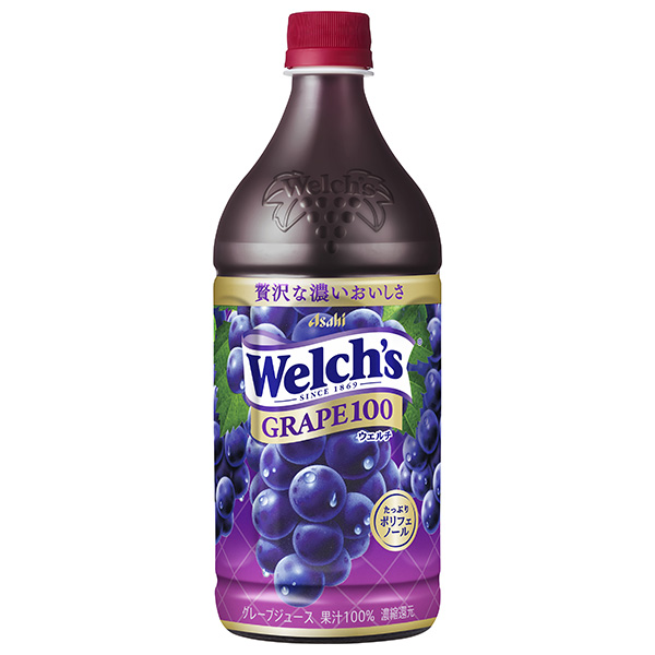 アサヒ飲料 Welch’s(ウェルチ) グレープ100 800gペットボトル×8本入|フルーツ グレープ 果汁