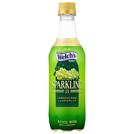 アサヒ飲料 Welch’s(ウェルチ) スパークリング 白 450mlペットボトル×24本入|果実飲料 マスカット フルーツ 炭酸 シャルドネ