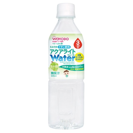 和光堂 ベビーのじかん アクアライトWater 白ぶどう 500mlペットボトル×24本入|ベビー飲料 乳幼児用 赤ちゃん イオン飲料 水分補給