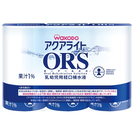 和光堂 アクアライト オーアールエス (125ml紙パック×3P)×6(4×2)本入×(2ケース)|ベビー飲料 赤ちゃん イオン飲料 水分補給