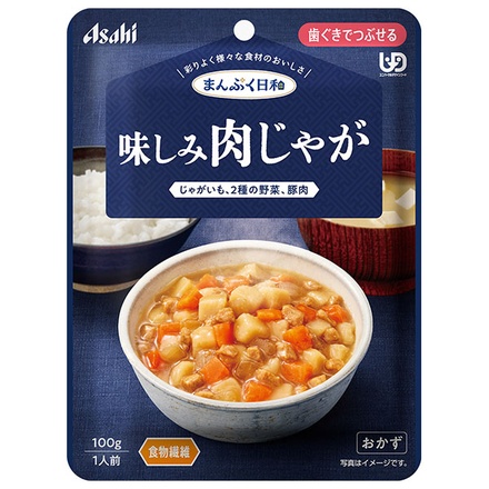 アサヒグループ食品 まんぷく日和 味しみ肉じゃが 100g×24袋入|介護食 柔らかい 調理済 レトルト