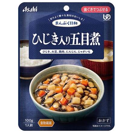 アサヒグループ食品 まんぷく日和 ひじき入り五目煮 100g×24袋入|介護食 柔らかい 調理済 レトルト