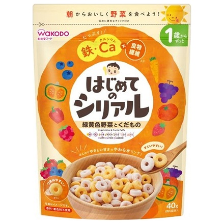 和光堂 はじめてのシリアル 緑黄色野菜とくだもの 40g×12袋入|シリアル カルシウム 食物繊維