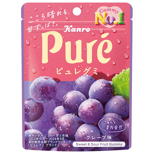 ネコポス カンロ ピュレグミ グレープ 56g×6袋入| 全国お菓子 袋 Pure ぶどう 葡萄
