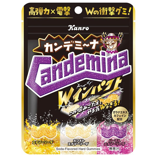 カンロ カンデミーナグミ Wインパクト 72g×6袋入|お菓子 袋 エナジーソーダ 弾力 グミ